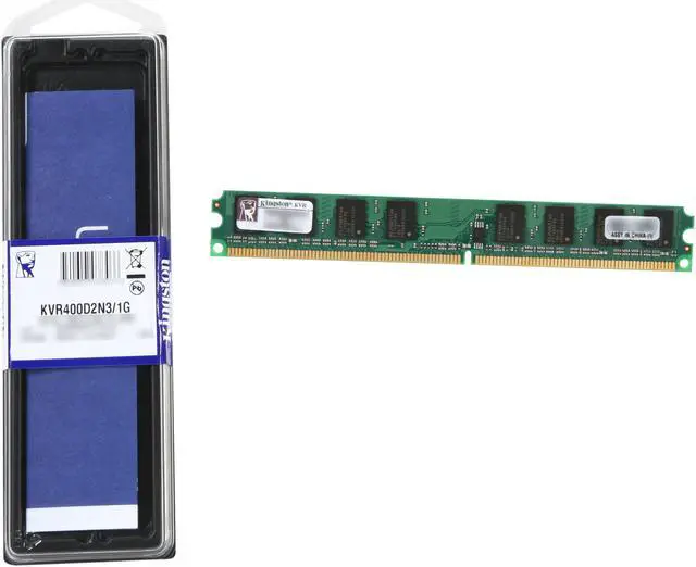 Alt view image 3 of 3 - Kingston ValueRAM 1GB 240-Pin DDR2 SDRAM DDR2 400 (PC2 3200) Desktop Memory Model KVR400D2N3/1G
