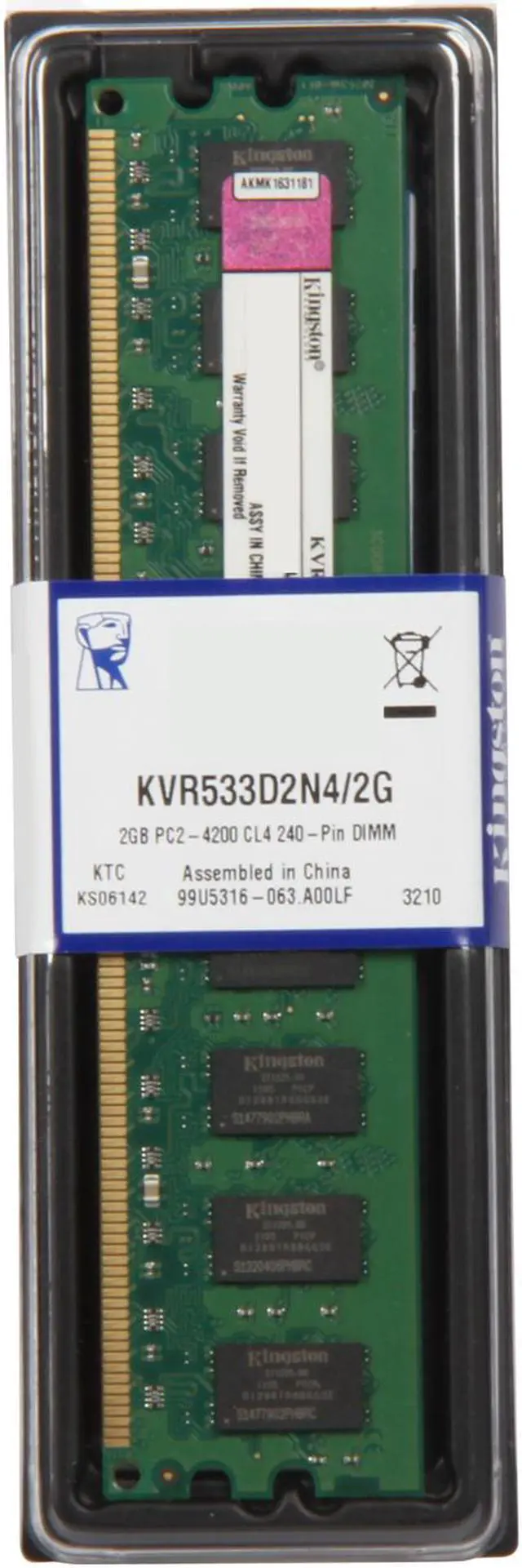 Alt view image 3 of 3 - Kingston 2GB DDR2 533 (PC2 4200) Desktop Memory Model KVR533D2N4/2G