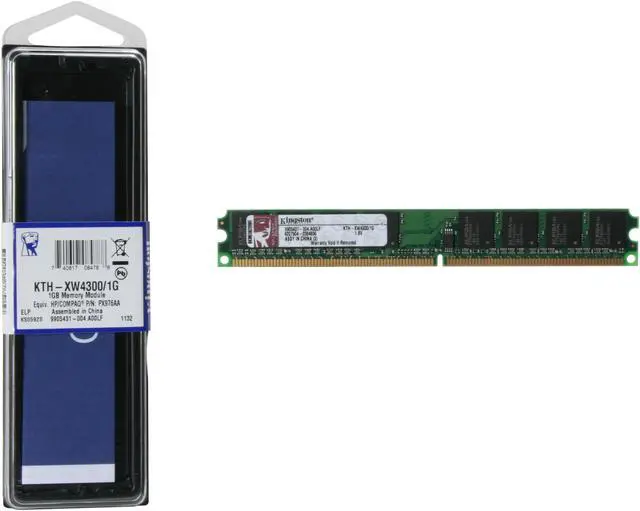 Alt view image 3 of 3 - Kingston 1GB 240-Pin DDR2 SDRAM Unbuffered DDR2 667 (PC2 5300) System Specific Memory for HP/Compaq Model KTH-XW4300/1G