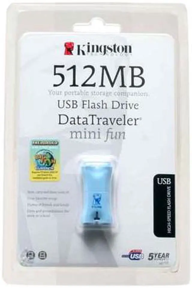 Main image of Kingston DataTraveler Mini Fun (Blue) 512MB Flash Drive (USB2.0 Portable) DTMFB/512