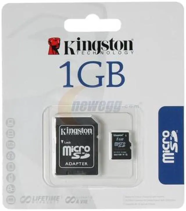Alt view image 2 of 2 - Kingston 1GB MicroSD Flash Card w/adapter Model SDC/1GB