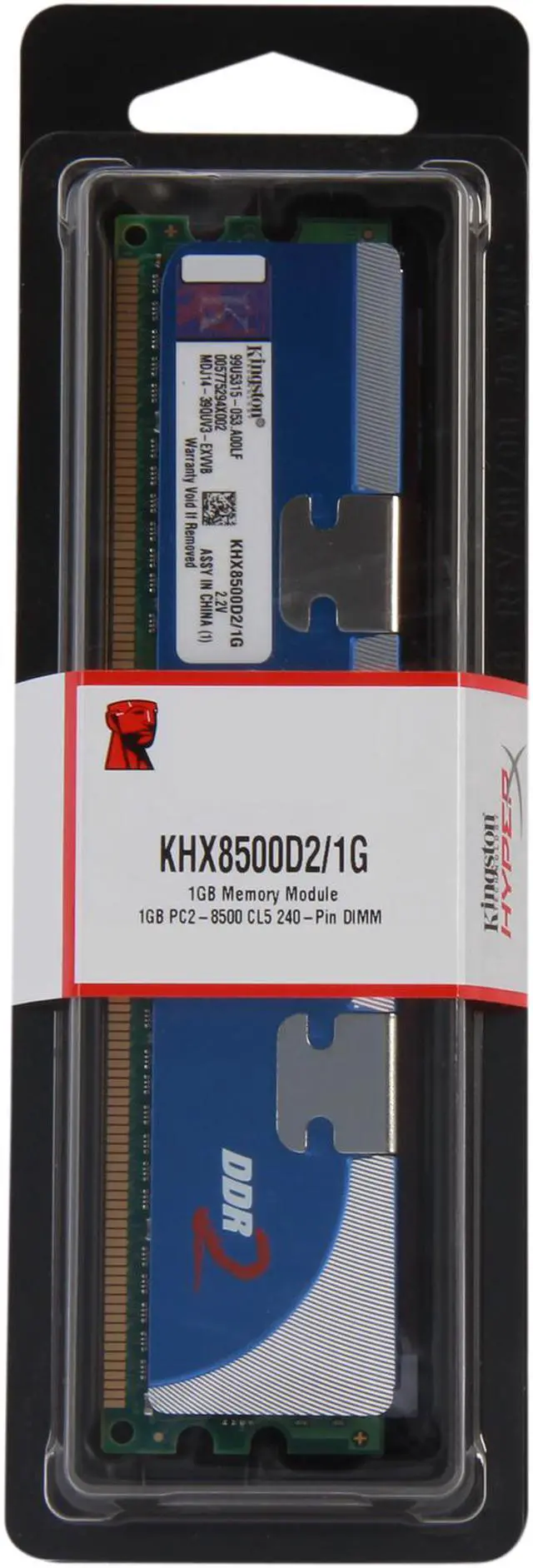 Alt view image 3 of 3 - HyperX 1GB DDR2 1066 (PC2 8500) Desktop Memory Model KHX8500D2/1G