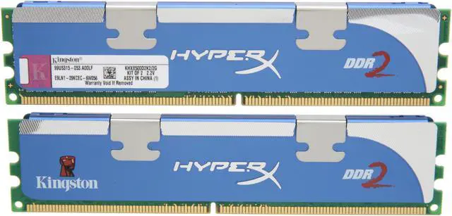 Alt view image 2 of 3 - HyperX 2GB (2 x 1GB) DDR2 1066 (PC2 8500) Dual Channel Kit Desktop Memory Model KHX8500D2K2/2G