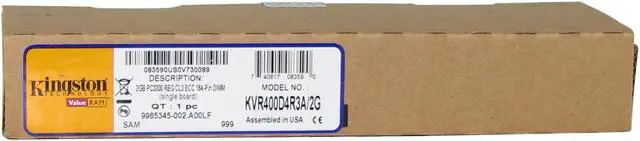 Main image of Kingston 2GB ECC Registered DDR 400 (PC 3200) Server Memory Model KVR400D4R3A/2G