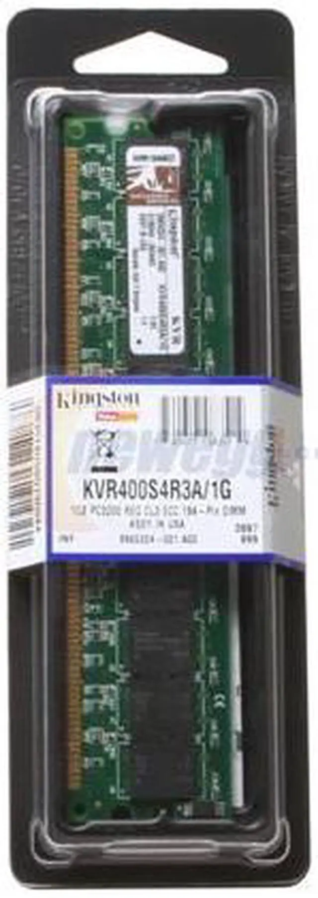 Main image of Kingston 1GB ECC Registered DDR 400 (PC 3200) Server Memory Model KVR400S4R3A/1G
