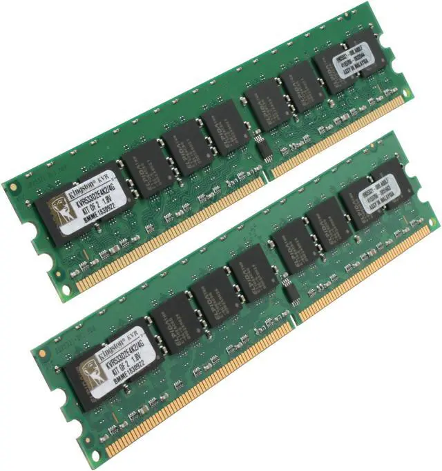 Main image of Kingston 4GB (2 x 2GB) ECC Unbuffered DDR2 533 (PC2 4200) Dual Channel Kit Server Memory Model KVR533D2E4K2/4G