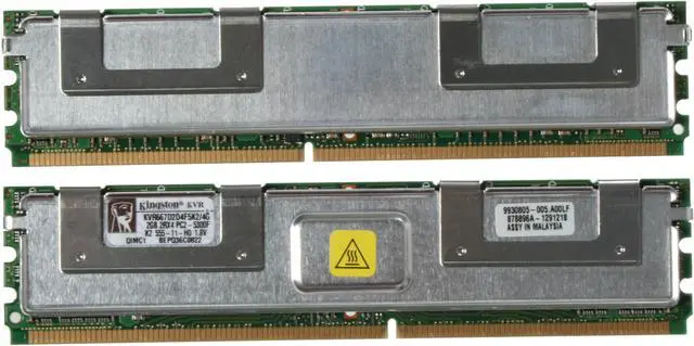 Alt view image 2 of 3 - Kingston 4GB (2 x 2GB) ECC Fully Buffered DDR2 667 (PC2 5300) Dual Channel Kit Server Memory Model KVR667D2D4F5K2/4G