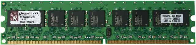 Alt view image 2 of 3 - Kingston 1GB ECC Unbuffered DDR2 667 (PC2 5300) Server Memory Model KVR667D2E5/1G