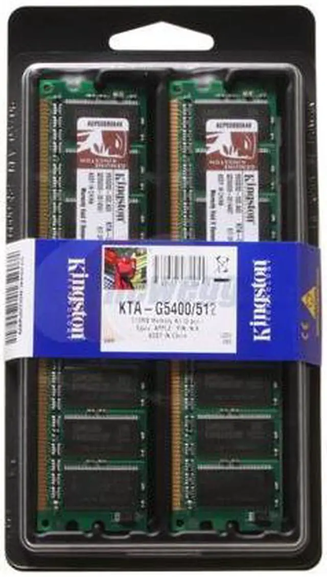 Main image of Kingston 512MB (2 x 256MB) DDR 400 (PC 3200) Dual Channel Kit Memory for Apple Desktop Model KTA-G5400/512