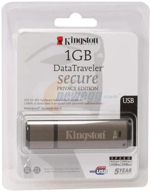 Alt view image 4 of 4 - Kingston DataTraveler Secure 1GB Flash Drive (USB2.0 Portable) 256bit AES Encryption DTSP/1GB