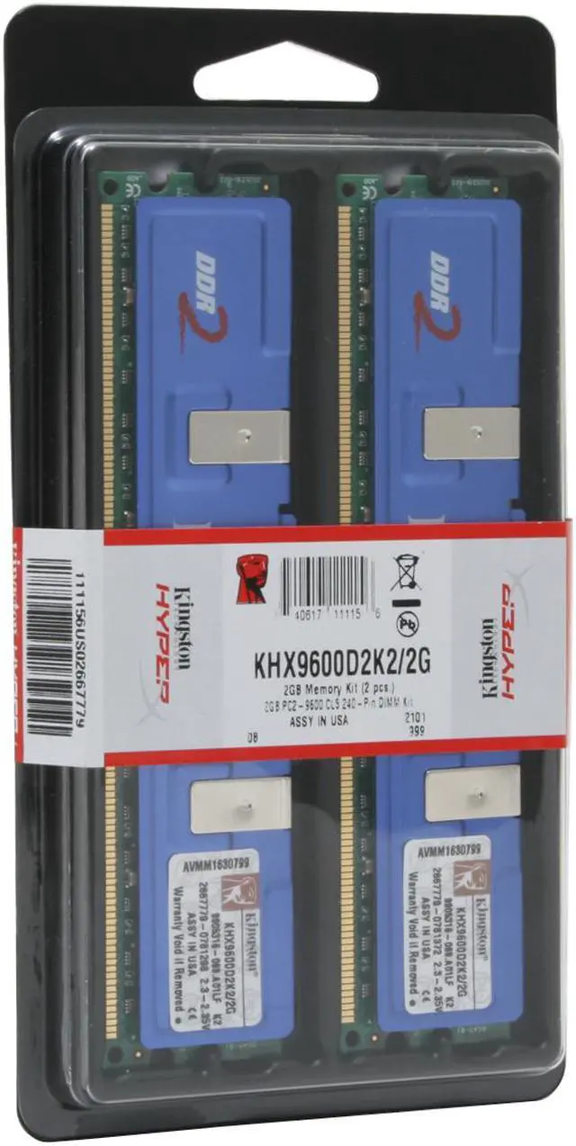 Alt view image 2 of 2 - HyperX 2GB (2 x 1GB) DDR2 1200 (PC2 9600) Dual Channel Kit Desktop Memory Model KHX9600D2K2/2G