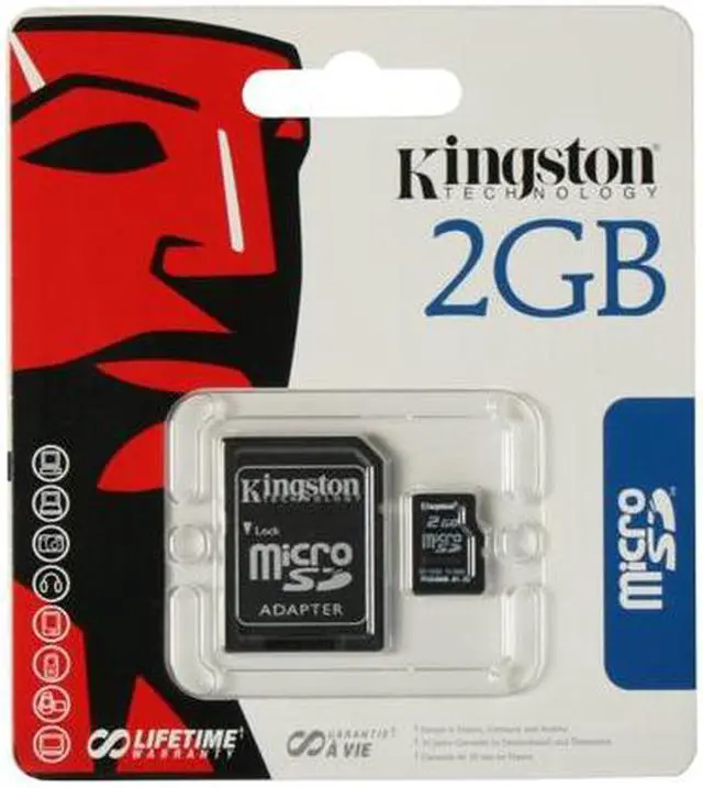 Alt view image 3 of 3 - Kingston 2GB MicroSD Flash Card  w/ SD Adapter Model SDC/2GB