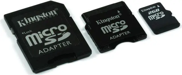 Main image of Kingston 2GB MicroSD Flash Card w/ 2 Adapters Model SDC/2GB-2ADP