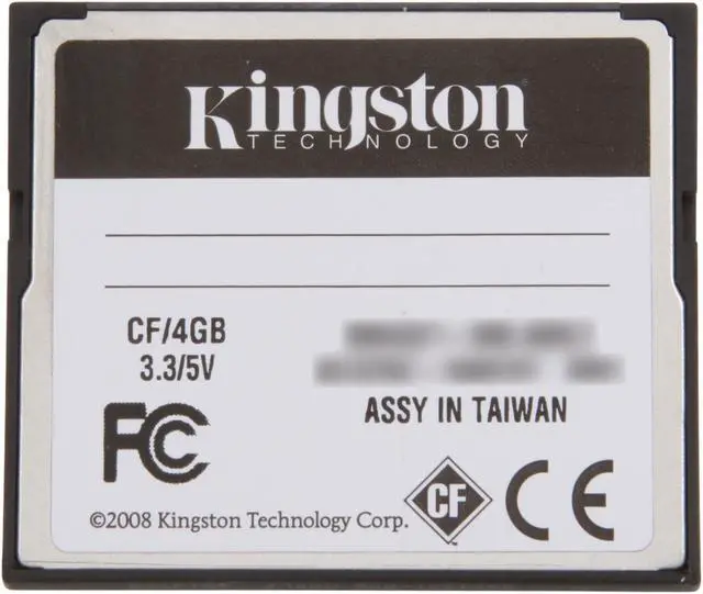 Alt view image 3 of 4 - Kingston 4GB  Compact Flash Memory Card (CF/4GB)