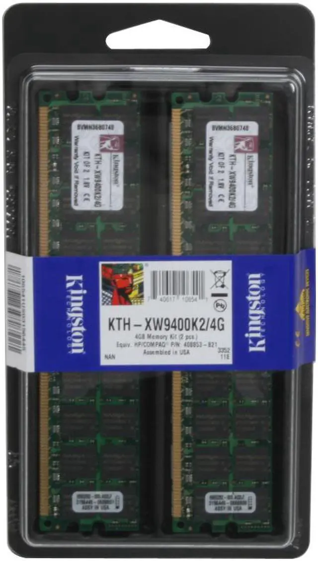 Alt view image 3 of 3 - Kingston 4GB (2 x 2GB) 240-Pin DDR2 SDRAM DDR2 667 (PC2 5300) System Specific Memory Model KTH-XW9400K2/4G