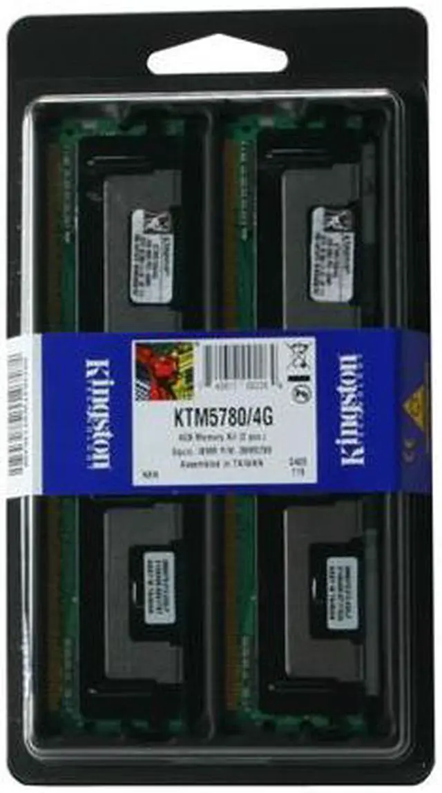 Alt view image 2 of 2 - Kingston 4GB (2 x 2GB) ECC Fully Buffered DDR2 667 (PC2 5300) Dual Channel Kit System Specific Memory for IBM Model KTM5780/4G