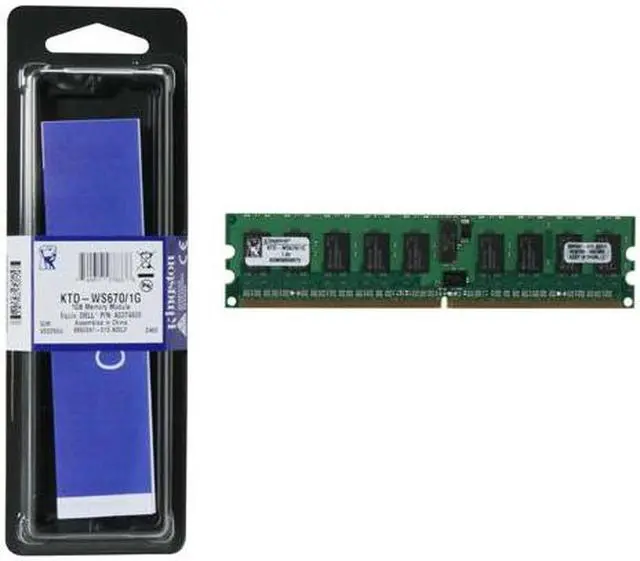 Alt view image 3 of 3 - Kingston 1GB 240-Pin DDR2 SDRAM ECC Registered DDR2 400 (PC2 3200) System Specific Memory Model KTD-WS670/1G