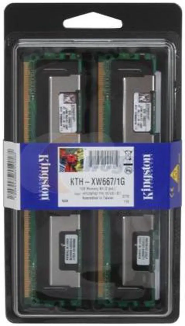 Main image of Kingston 1GB (2 x 512MB) ECC Fully Buffered DDR2 667 (PC2 5300) Dual Channel Kit System Specific Memory Model KTH-XW667/1G