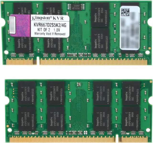 Alt view image 2 of 3 - Kingston ValueRAM 4GB (2 x 2GB) 200-Pin DDR2 SO-DIMM DDR2 667 (PC2 5300) Dual Channel Kit Laptop Memory Model KVR667D2S5K2/4G