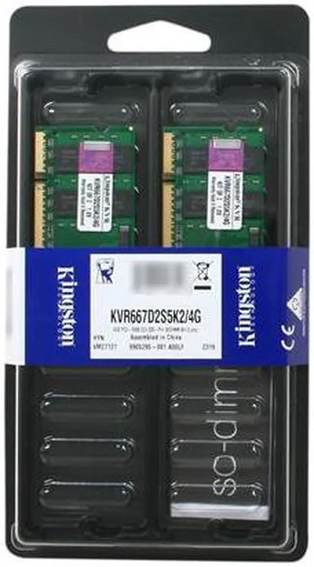 Alt view image 3 of 3 - Kingston ValueRAM 4GB (2 x 2GB) 200-Pin DDR2 SO-DIMM DDR2 667 (PC2 5300) Dual Channel Kit Laptop Memory Model KVR667D2S5K2/4G
