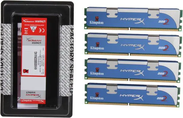 Alt view image 3 of 3 - HyperX 4GB (4 x 1GB) DDR2 1066 (PC2 8500) Quad Kit Desktop Memory Model KHX8500D2K4/4G