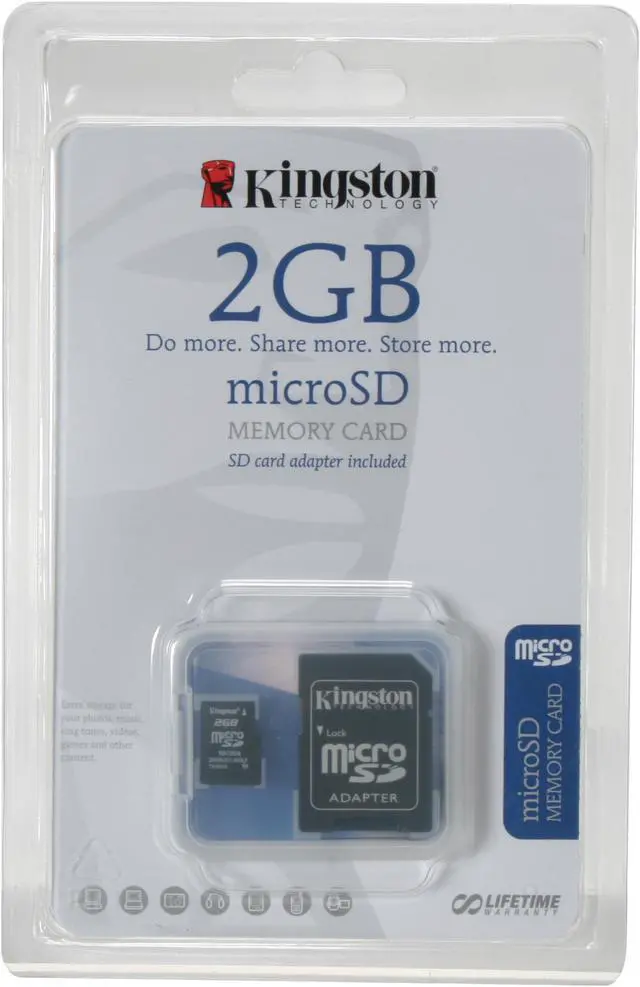 Alt view image 3 of 3 - Kingston 2GB MicroSD Flash Card Model SDC/2GBKR