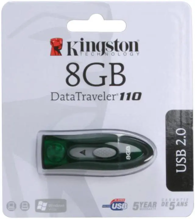 Alt view image 5 of 5 - Kingston DataTraveler 110 (Green) 8GB Flash Drive (USB2.0 Portable) DT110G/8GB