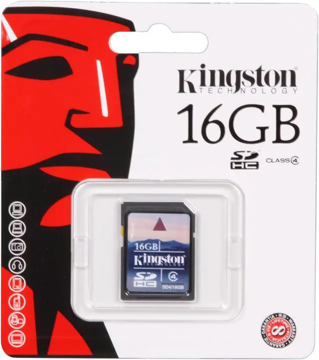 Alt view image 3 of 3 - Kingston 16GB Secure Digital High-Capacity (SDHC) Flash Card Model SD4/16GB