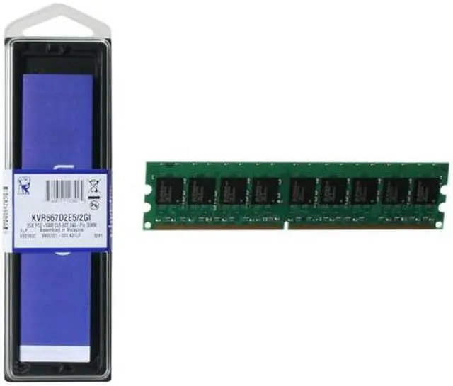 Alt view image 3 of 3 - Kingston ValueRAM 2GB ECC Unbuffered DDR2 667 (PC2 5300) Intel Certified Server Memory Model KVR667D2E5/2GI