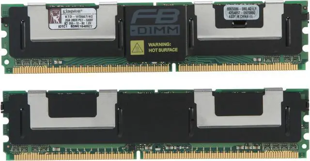 Alt view image 2 of 3 - Kingston 4GB (2 x 2GB) ECC Registered DDR2 667 (PC2 5300) System Specific Memory Model KTD-WS667/4G