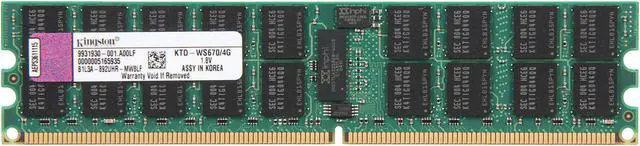 Main image of Kingston 4GB 240-Pin DDR2 SDRAM ECC Registered DDR2 400 (PC2 3200) System Specific Memory Model KTD-WS670/4G
