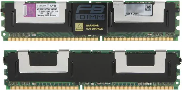 Alt view image 2 of 3 - Kingston ValueRAM 4GB (2 x 2GB) ECC Fully Buffered DDR2 667 (PC2 5300) Dual Channel Kit Server Memory Model KVR667D2D8F5K2/4G