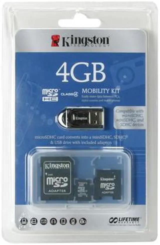Alt view image 2 of 2 - Kingston 4GB microSDHC Flash Card Model MBLY/4GBKR