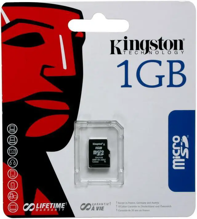 Main image of Kingston 1GB MicroSD Flash Card Single Pack - Card Only Model SDC/1GBSP