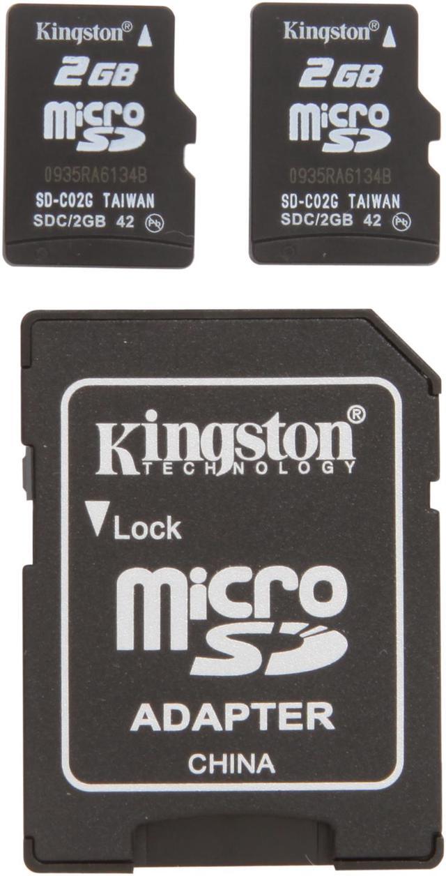 Main image of Kingston 4GB (2GB x 2) MicroSD Flash Card Twin Pack (2pcs) One Adapter Model SDC/2GB-2P1A