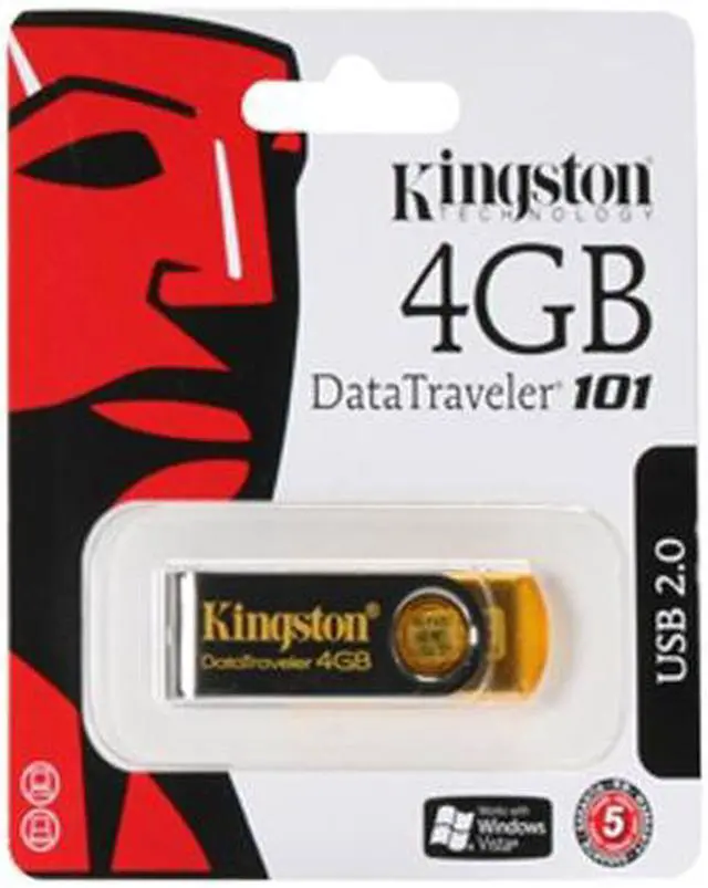 Alt view image 4 of 4 - Kingston DataTraveler 101 4GB USB 2.0 Flash Drive (Yellow) DT101Y/4GB