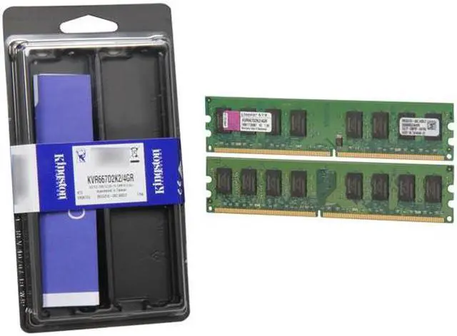 Alt view image 3 of 3 - Kingston ValueRAM 4GB (2 x 2GB) DDR2 667 (PC2 5300) Dual Channel Kit Desktop Memory Model KVR667D2K2/4GR