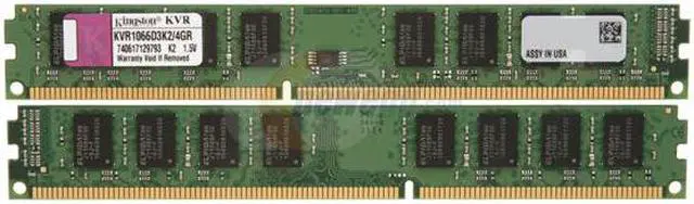 Alt view image 2 of 3 - Kingston 4GB (2 x 2GB) DDR3 1066 (PC3 8500) Dual Channel Kit Desktop Memory Model KVR1066D3K2/4GR