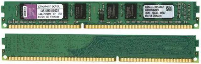 Alt view image 2 of 3 - Kingston ValueRAM 2GB (2 x 1GB) DDR3 1066 (PC3 8500) Dual Channel Kit Desktop Memory Model KVR1066D3K2/2GR