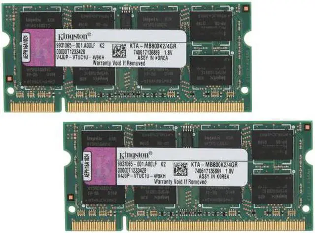 Main image of Kingston 4GB (2 x 2GB) DDR2 800 (PC2 6400) Dual Channel Kit Memory For Apple Model KTA-MB800K2/4GR