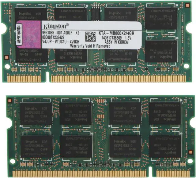 Alt view image 2 of 3 - Kingston 4GB (2 x 2GB) DDR2 800 (PC2 6400) Dual Channel Kit Memory For Apple Model KTA-MB800K2/4GR