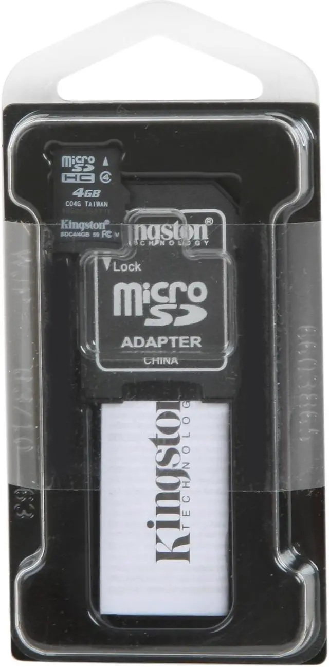 Alt view image 4 of 4 - Kingston 4GB microSDHC Flash Card W/ E-Tail clamshell Model SDC4/4GBET