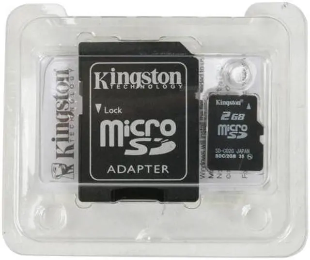 Alt view image 3 of 3 - Kingston 2GB MicroSD Flash Card W/ E-Tail Clamshell Model SDC/2GBET