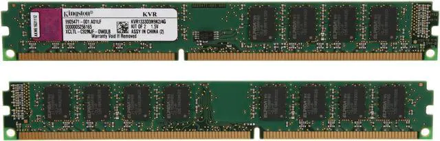 Alt view image 2 of 3 - Kingston ValueRAM 4GB (2 x 2GB) DDR3 1333 (PC3 10600) Desktop Memory Model KVR1333D3N9K2/4G