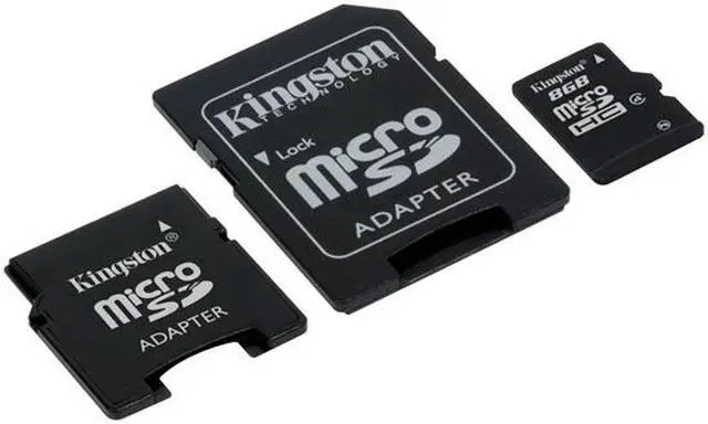Main image of Kingston 8GB microSDHC Flash Card w/2 Adapters Model SDC4/8GB-2ADP