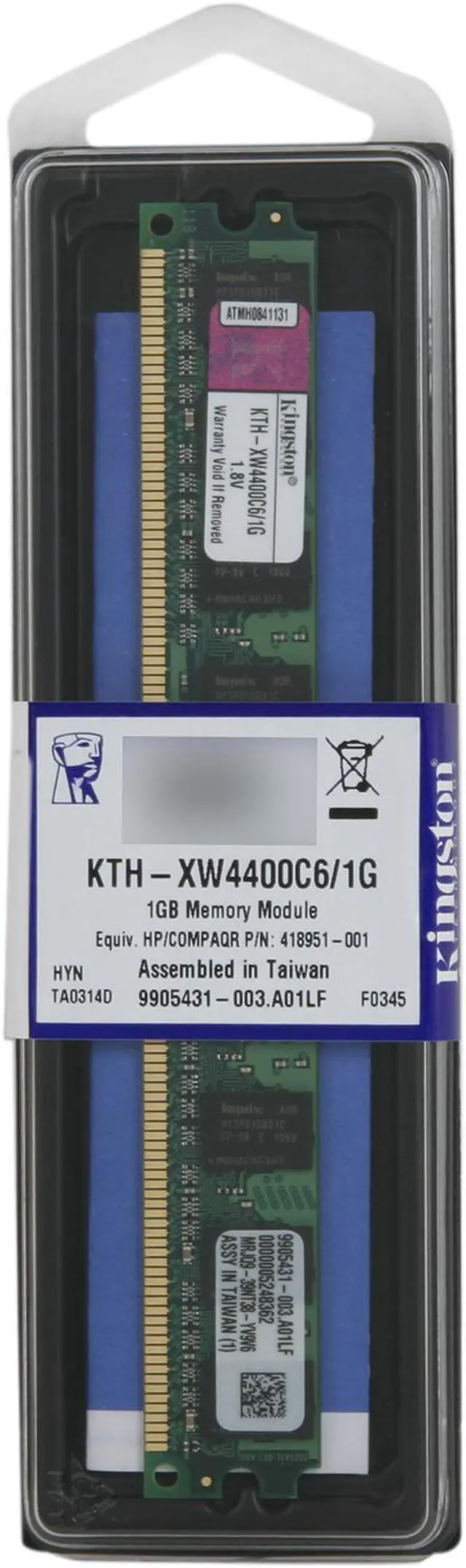 Alt view image 3 of 3 - Kingston 1GB 240-Pin DDR2 SDRAM DDR2 800 (PC2 6400) System Specific Memory For HP/Compaq Model KTH-XW4400C6/1G