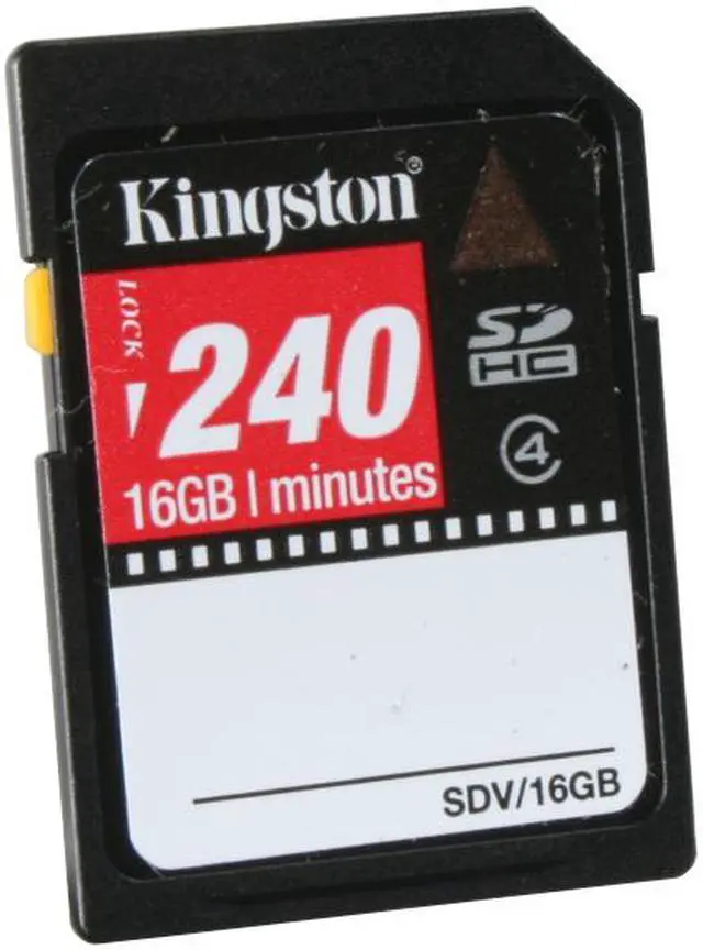 Main image of Kingston 16GB Secure Digital High-Capacity (SDHC) (240 min) Solid-State SDHC Video Flash Card Model SDV/16GB