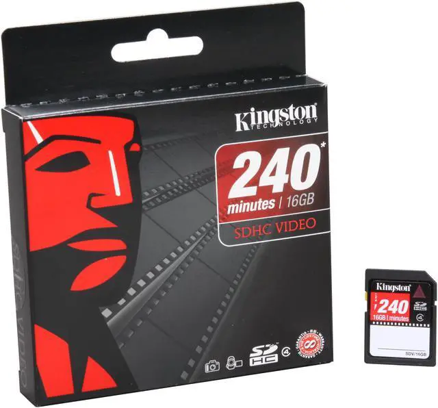 Alt view image 4 of 5 - Kingston 16GB Secure Digital High-Capacity (SDHC) (240 min) Solid-State SDHC Video Flash Card Model SDV/16GB