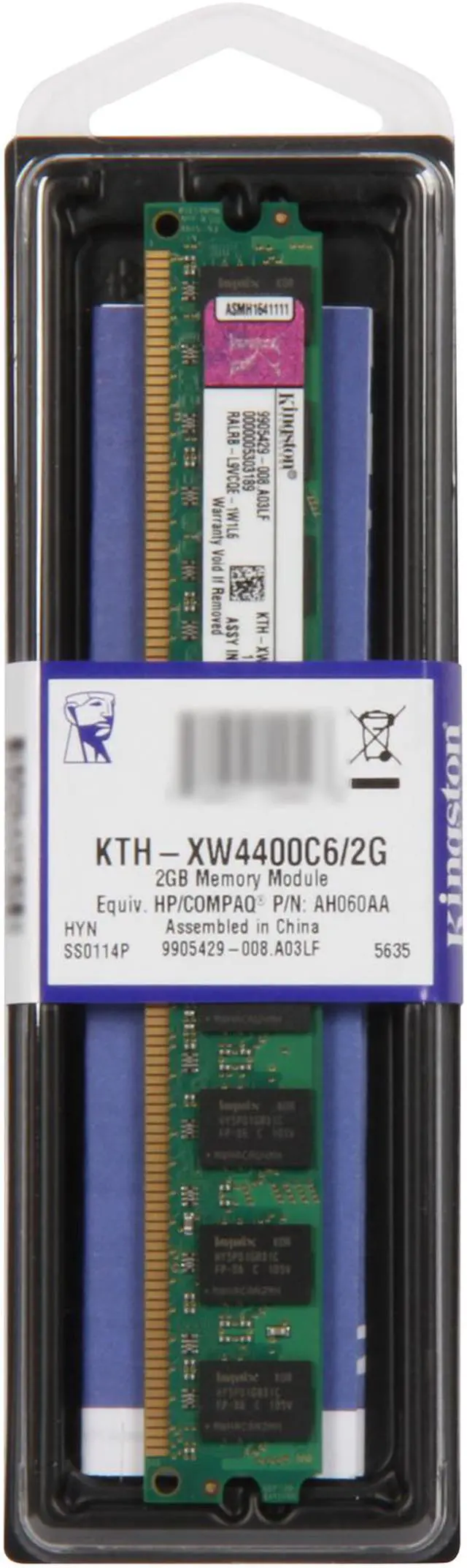 Alt view image 3 of 2 - Kingston 2GB Unbuffered DDR2 800 (PC2 6400) System Specific Memory For HP/Compaq Model KTH-XW4400C6/2G