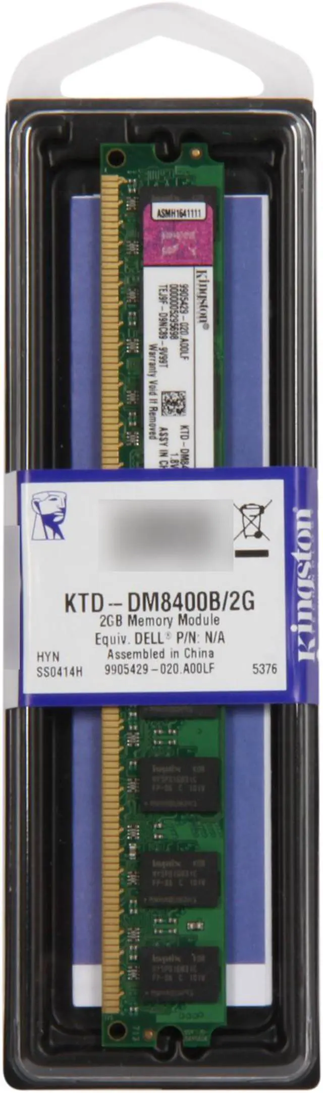 Alt view image 2 of 2 - Kingston 2GB 240-Pin DDR2 SDRAM DDR2 667 (PC2 5300) System Specific Memory Model KTD-DM8400B/2G